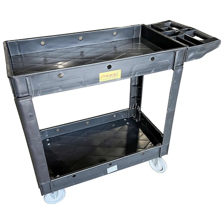 Pake Handling Tools Utility Cart, Plastic, 550 lb Load Capacity, 2 Shelves, 17.5" W, 40" H PAKPP17
